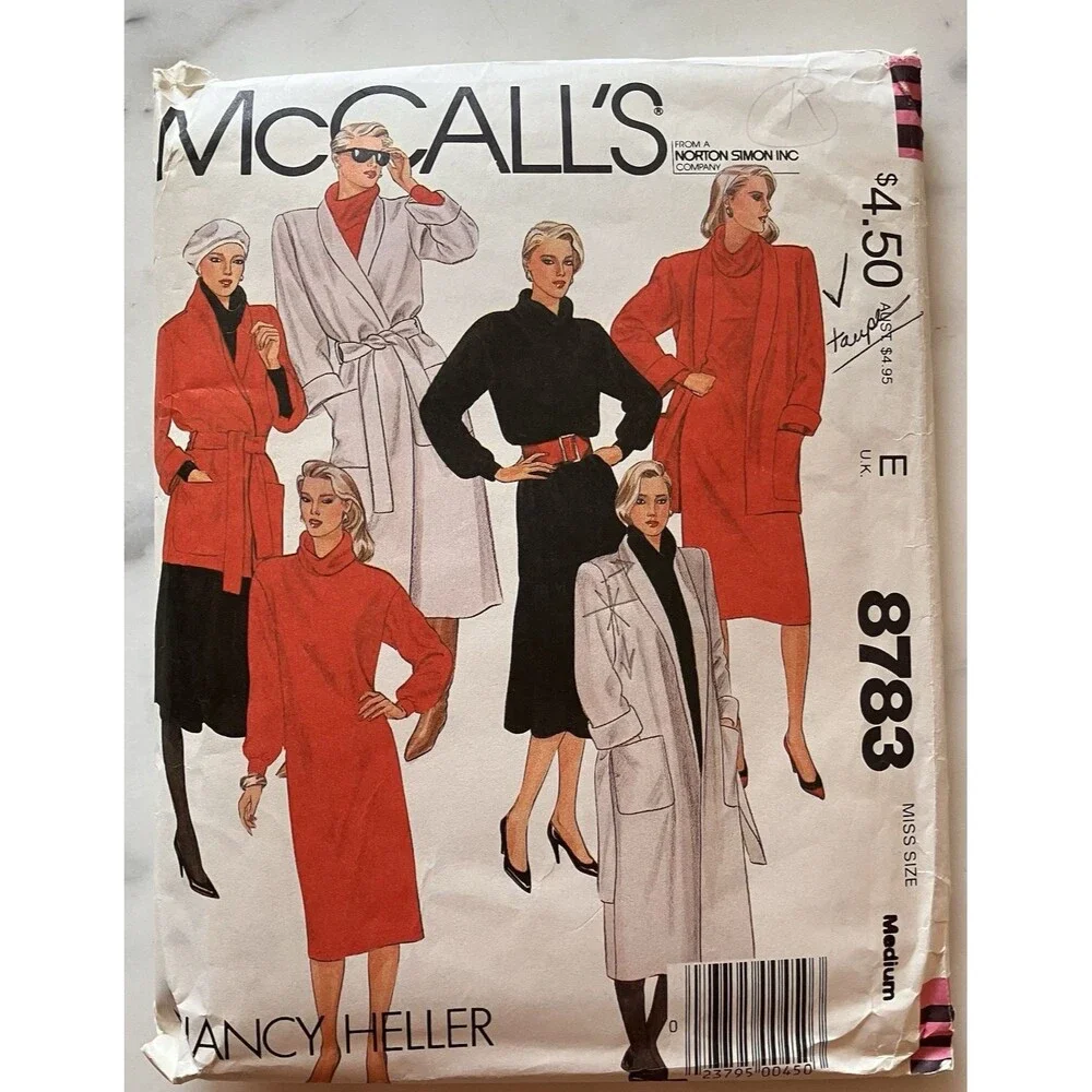 McCall's 8783 Misses Jacket, Dress, Tunic & Skirt Nancy Heller Sz 14-16 Vintage